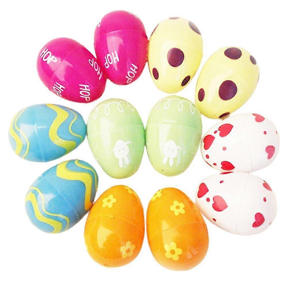 12pcs Mix Colored Plastic Empty Easter Eggs Home Decoration Children Toy Gift