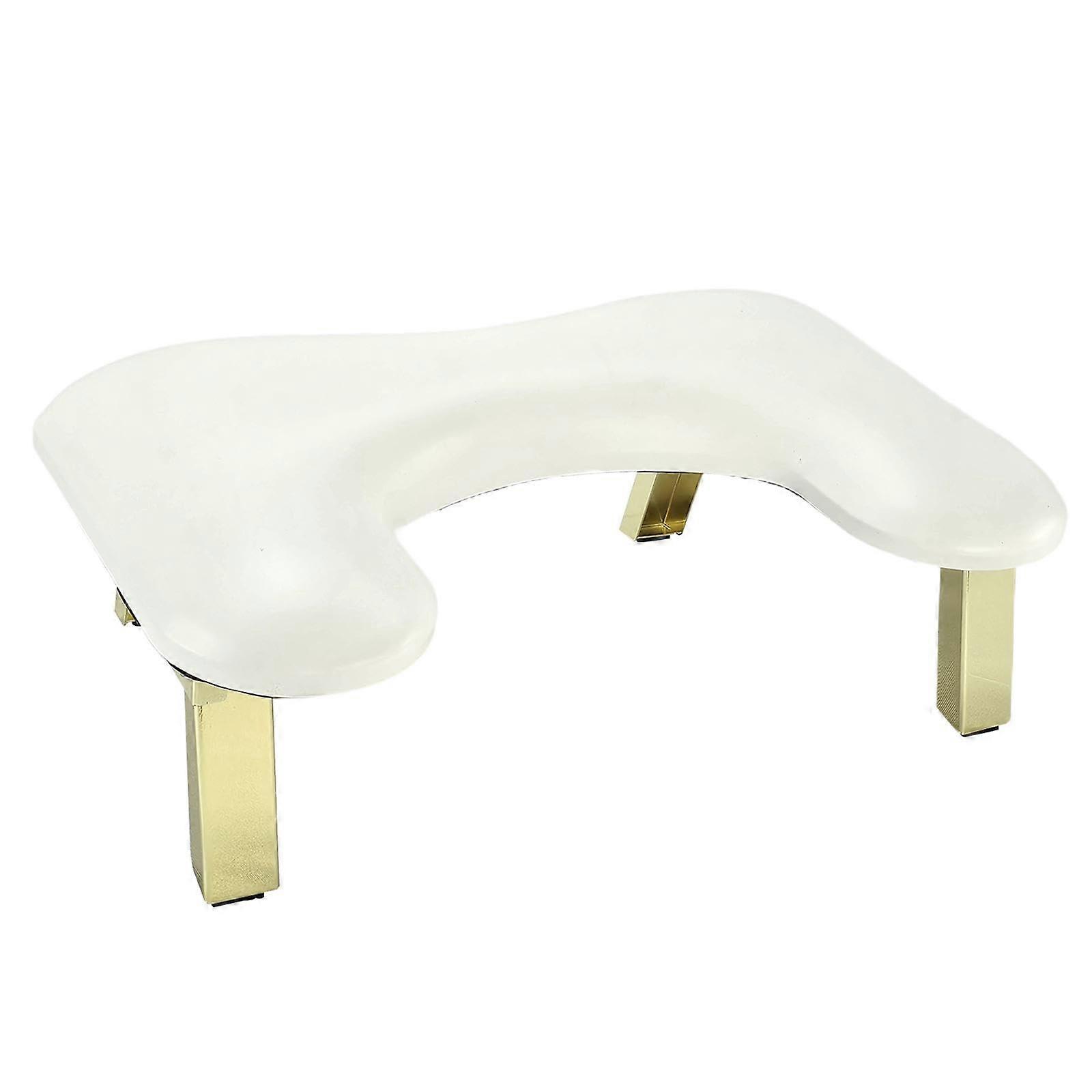 Nail Hand Rest with Ergonomic U Shape Design, Easy Clean PU Leather, Foldable Arm Pillow White