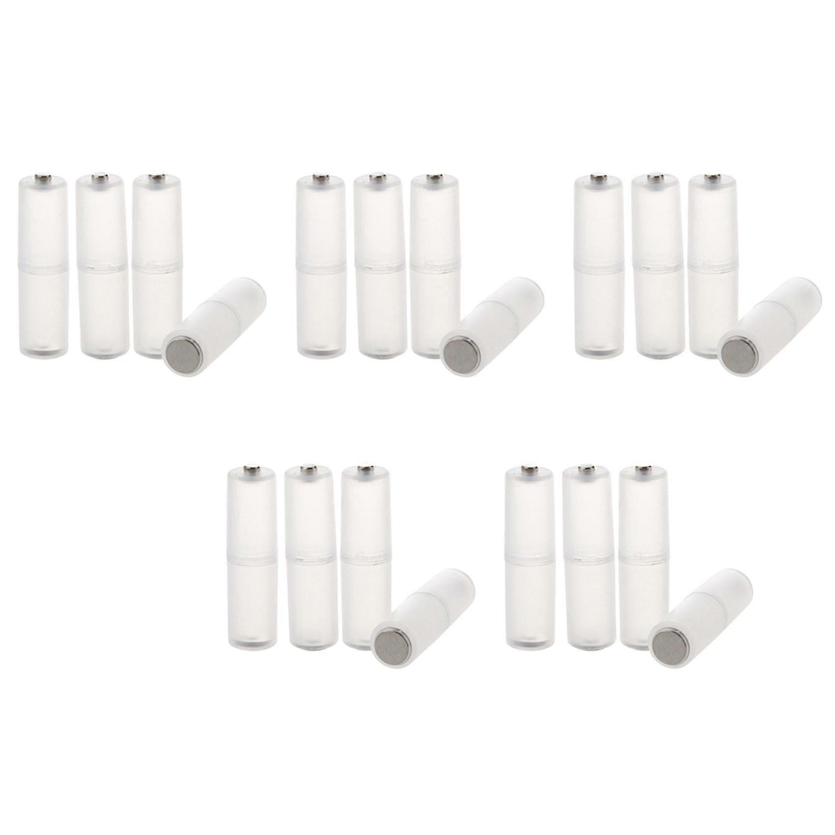 20 Pcs AAA to AA Battery Cell Converter Adaptor Cylindrical Case Holder