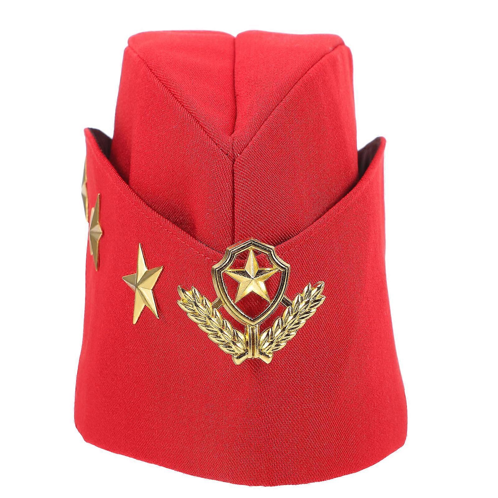 Russian Cosplay Sailor Boat Cap Red Canvas Hat Comfortable