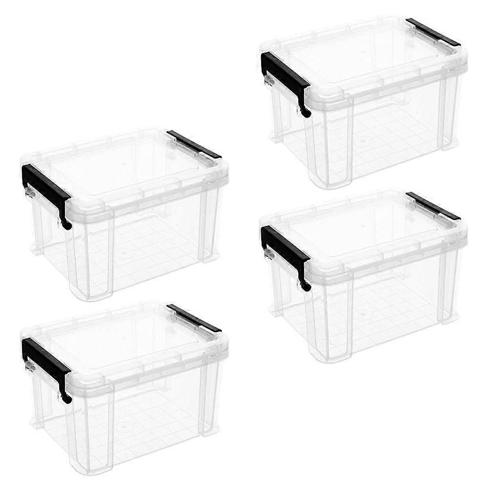 Transparent Storage Box Plastic Storage Container for Home Use 4Pcs