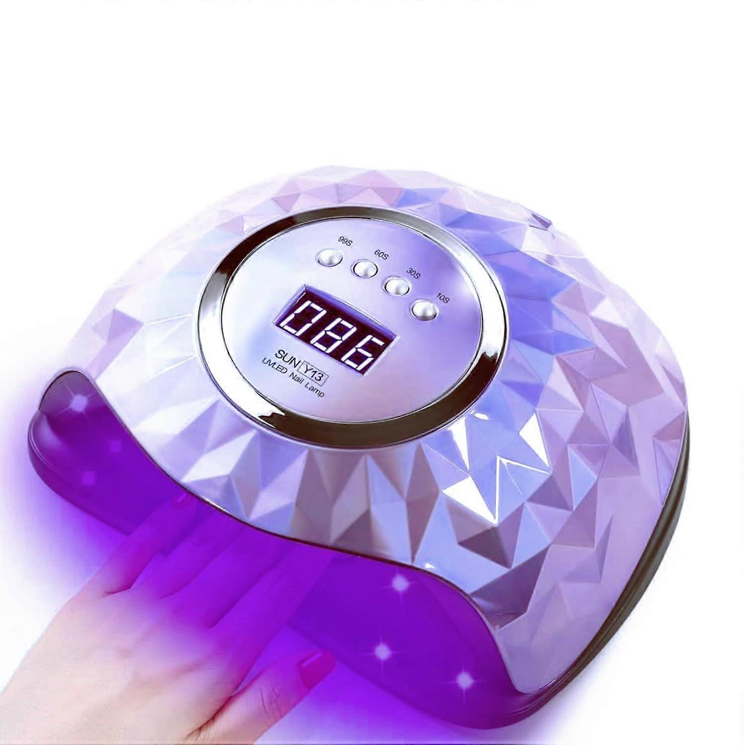 256W UV LED Nail Lamp for Gel Nails with Fast Curing, 4 Timer Settings and Automatic Sensor, Purple
