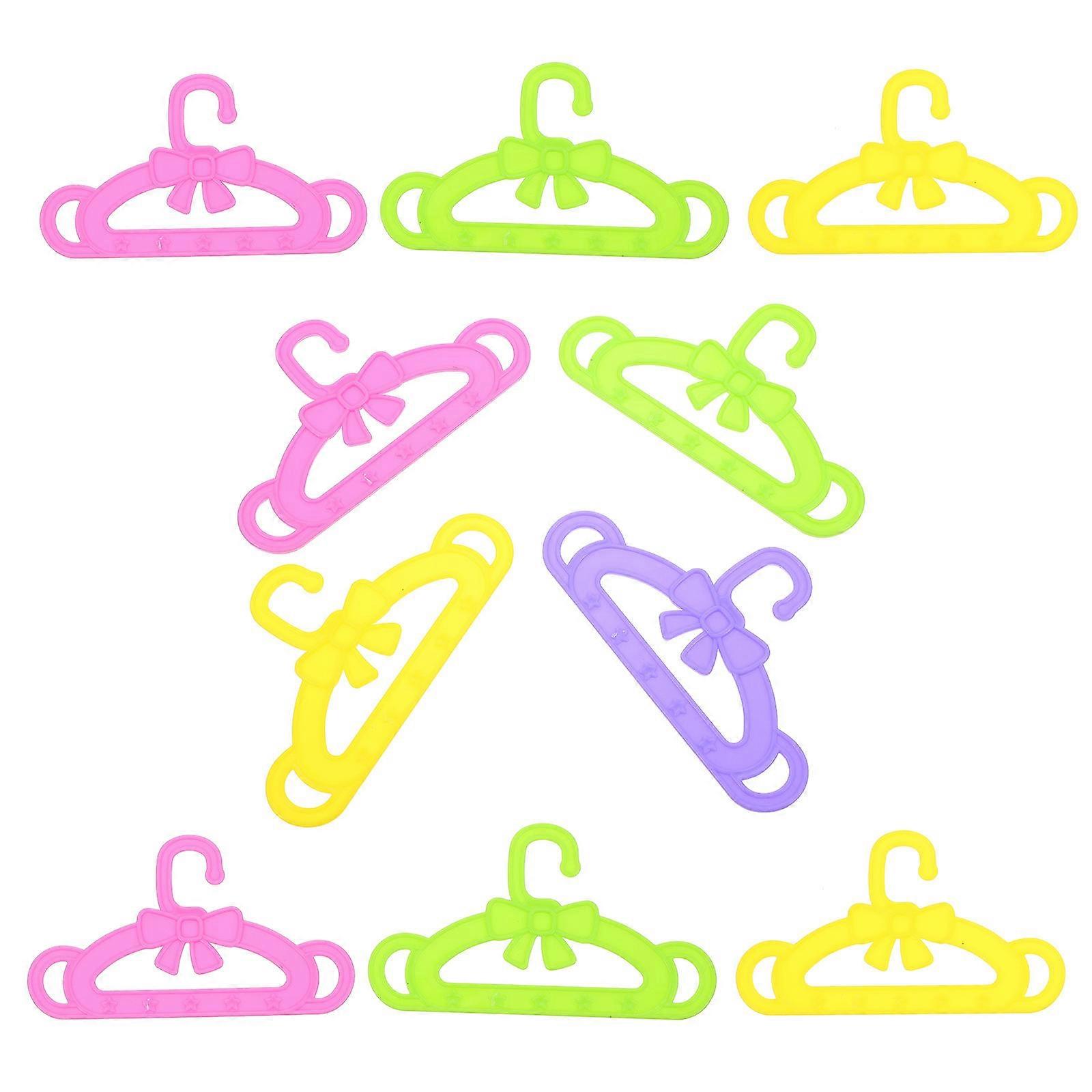Plastic Doll Clothes Hanger Mini Coat Rack for Decoration 40Pcs