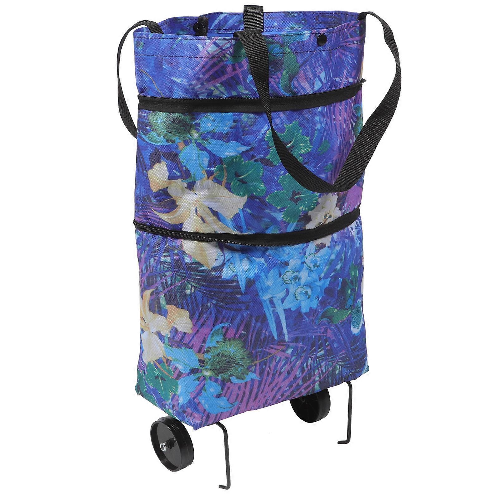 Assorted Color Collapsible Shopping Trolley Bag for Storage Use