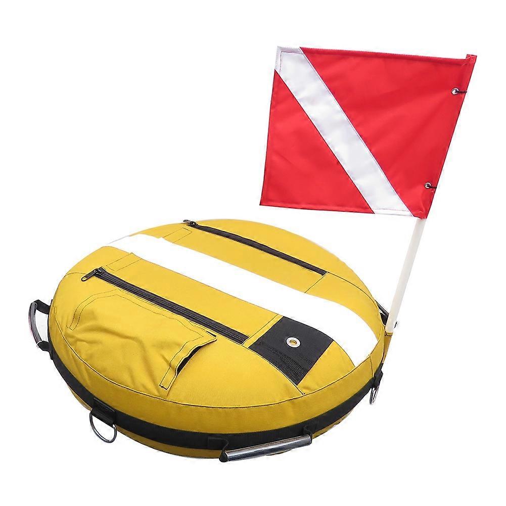Freediving Training Buoy Float Ball with Flag Safety Equipment,Yellow