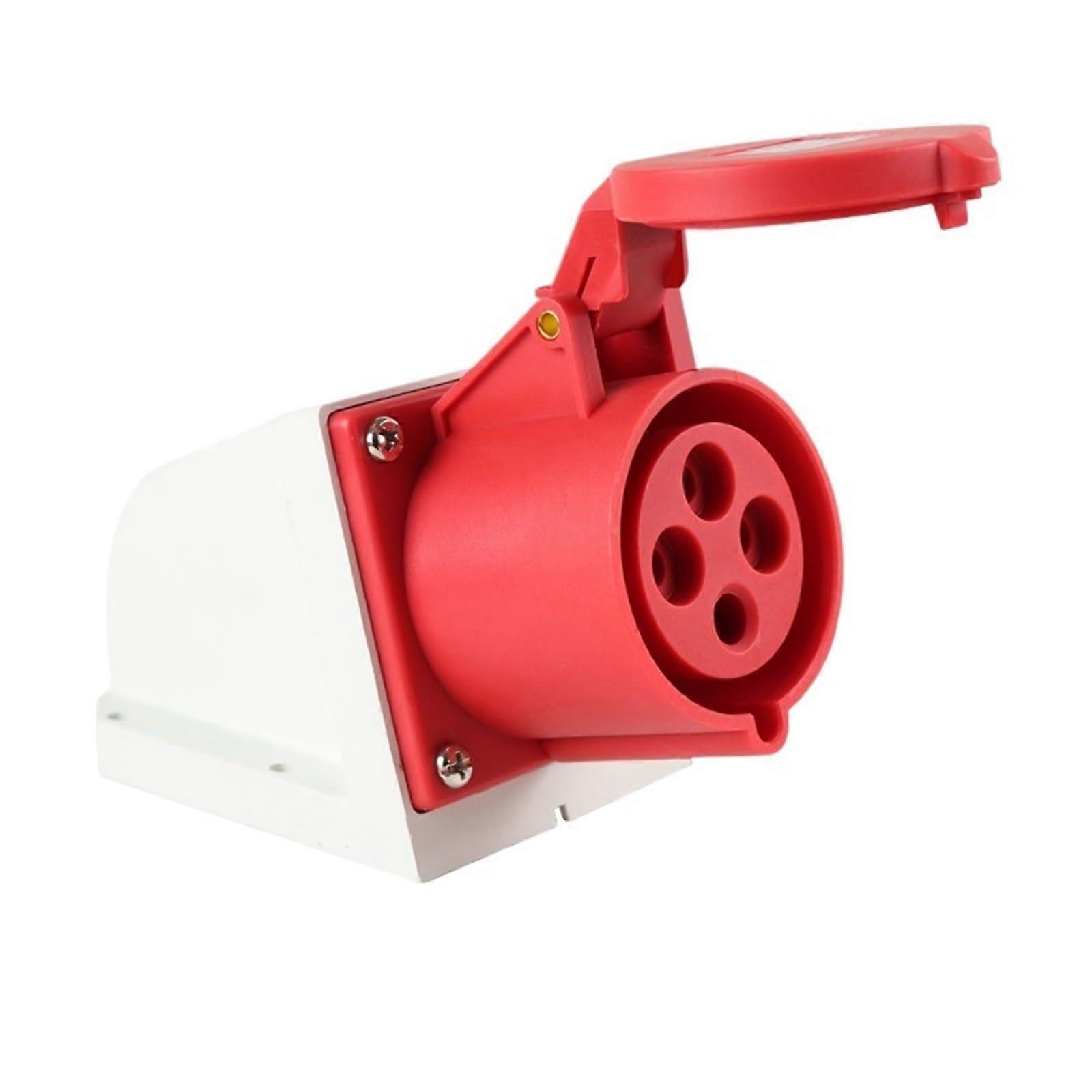 Industrial Power Socket 32A 4 Pin Waterproof Dustproof Three Phase Surface Mount Plug and Socket