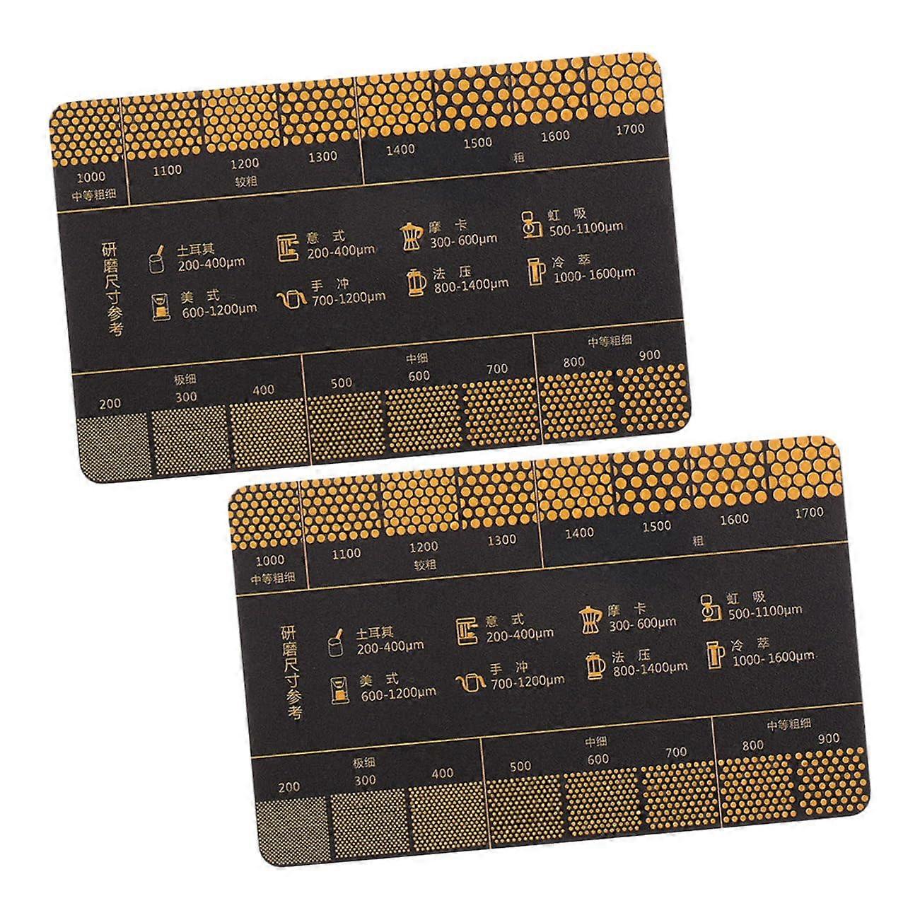 2pcs Coffee Grind Size Chart and Precision Measurement Guide Card for Accurate Brewing
