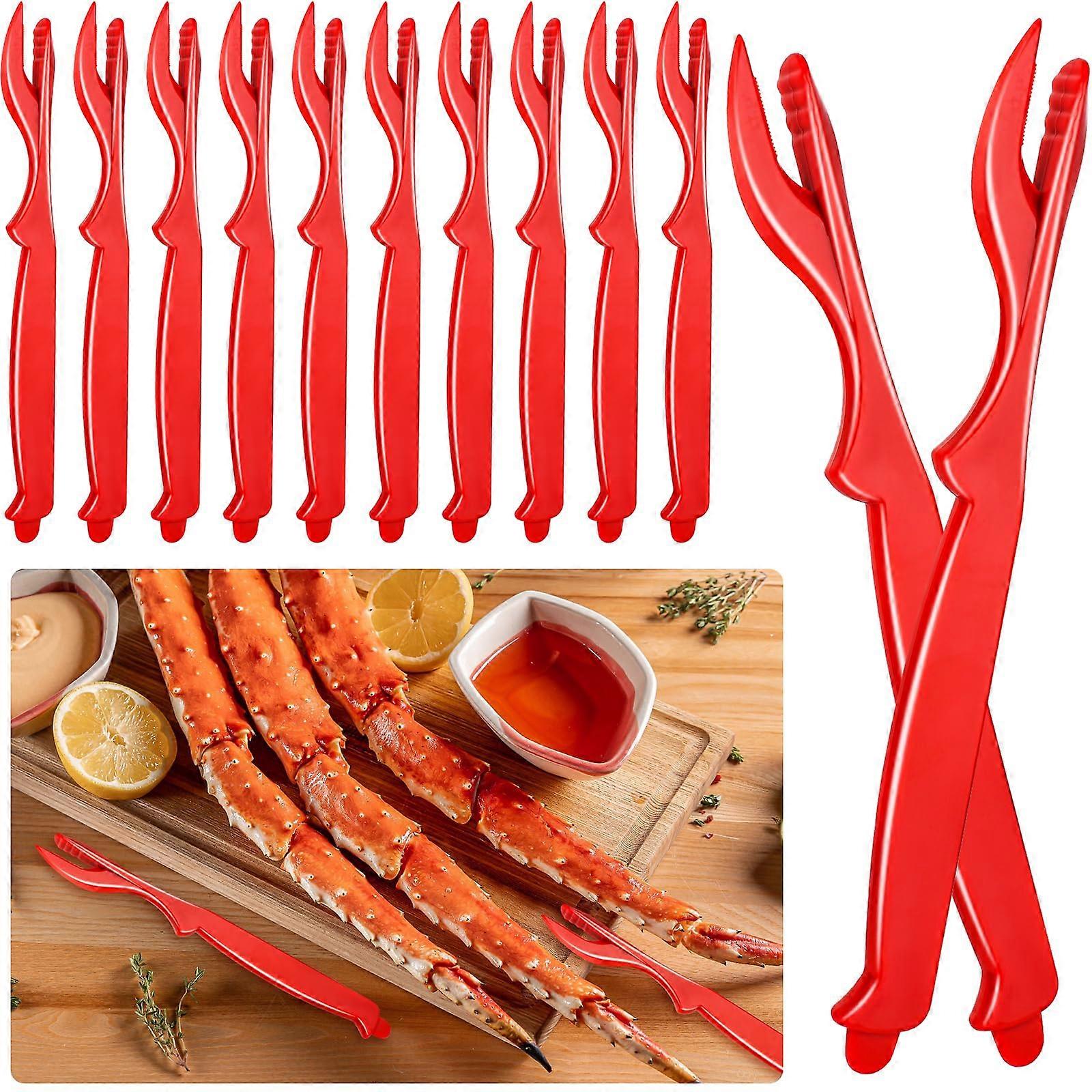 12Pcs Red Crab Crackers and Lobster Crackers Tool Set with Picks for Effortless Shell Opening