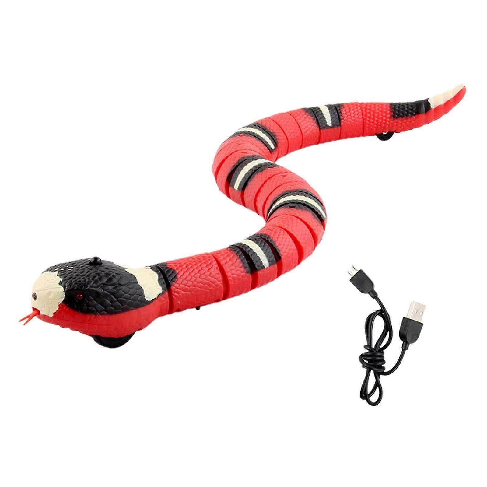 Interactive Cat Toy with Smart Motion Sensor, USB Rechargeable Realistic Moving Snake for Cats