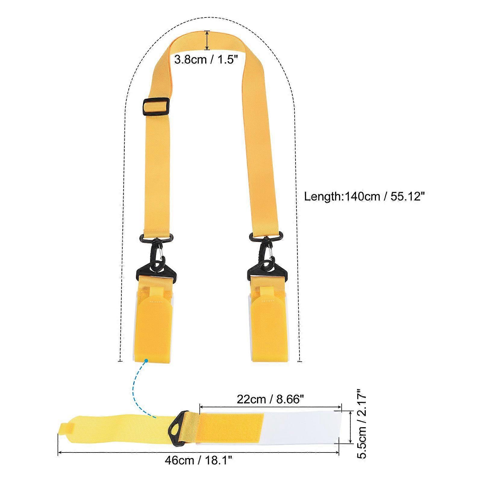 140cmx3.8cm Ski Strap & Pole Carrier, 2 Sets Ski Carrier Strap, Yellow