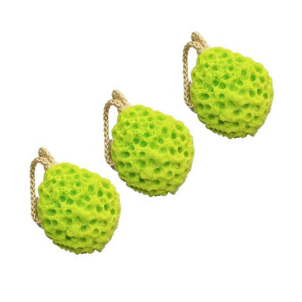 Natural Honeycomb Bath Sponge for Shower Use 3Pcs Green Sponge Pack