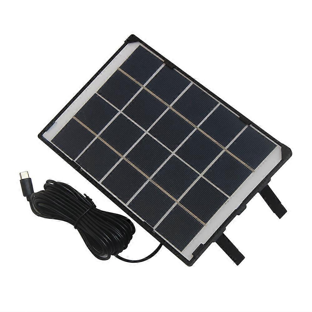 6W 5V Solar Charging Panel Type-C Output for Outdoor Camera Security Garden Lights