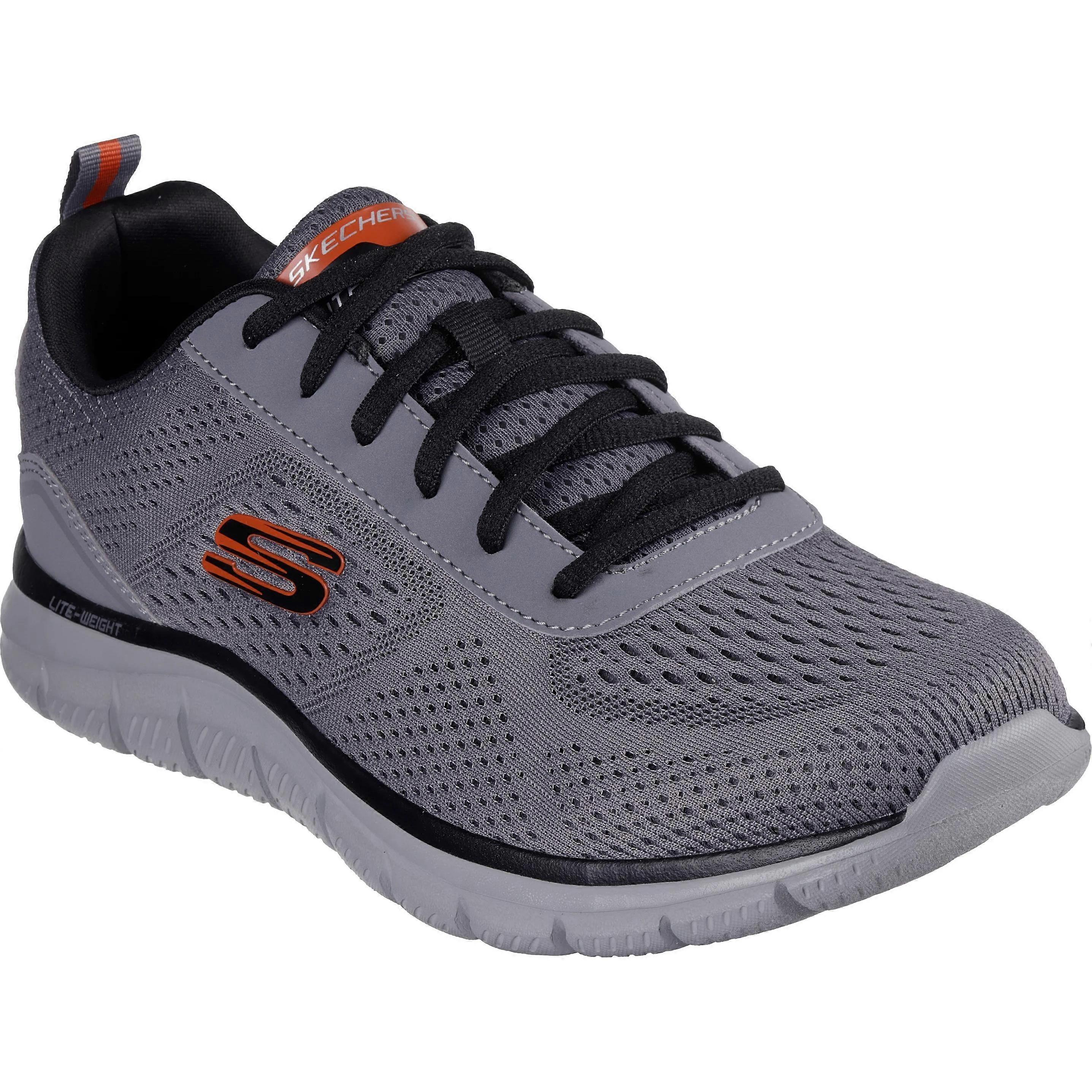 Skechers Mens Track - Leshur lightweight Trainers - Charcoal / Orange
