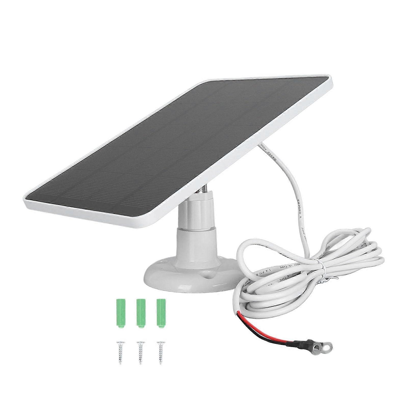 Solar Panel Camera Charger 10W  Efficiency IP66 Weatherproof with 9.8ft Cable for Doorbell 2/3/2K Camera Adjustable Stand