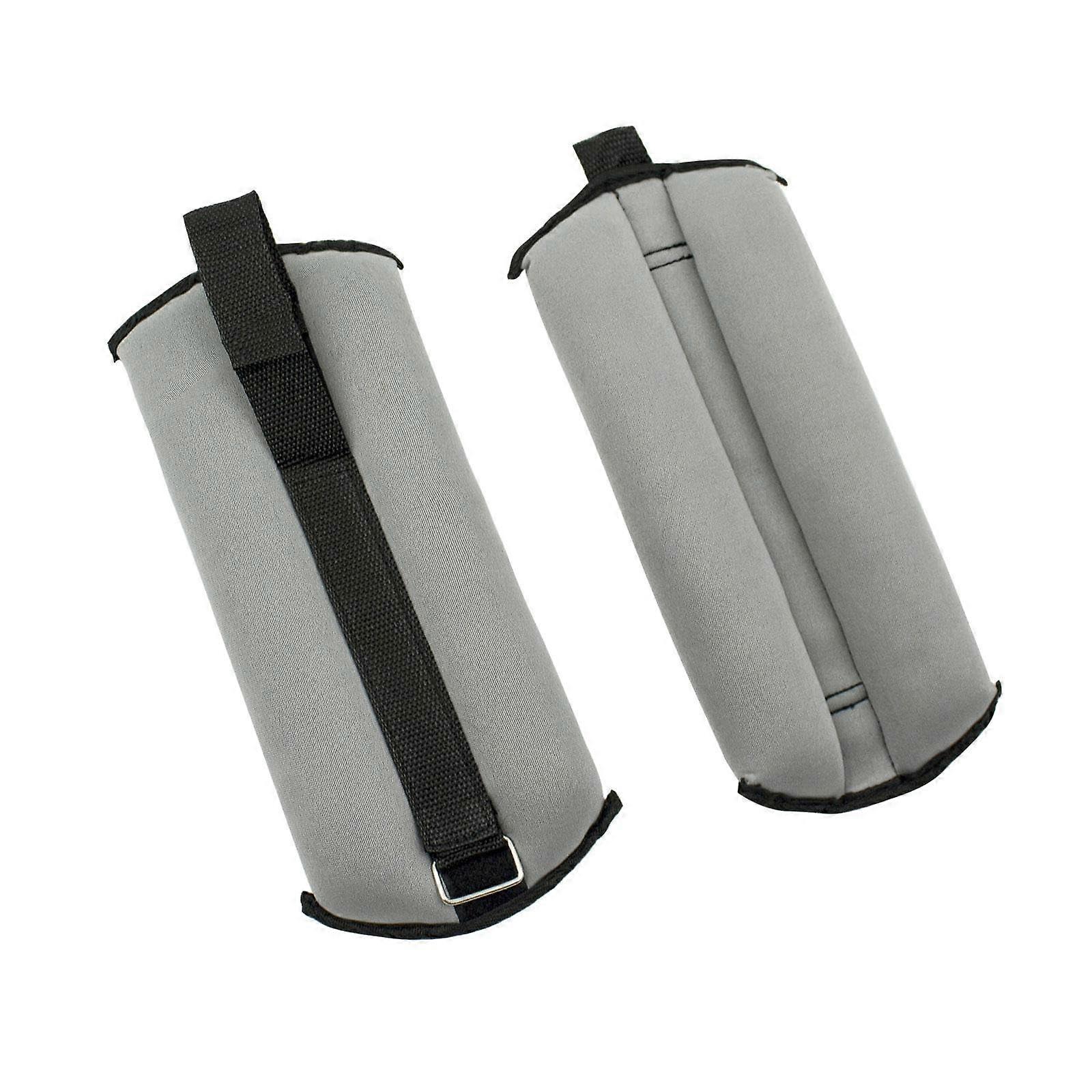 2 Pack Adjustable Ankle and Wrist Weights 4kg Grey for Strength Training with Breathable Fabric