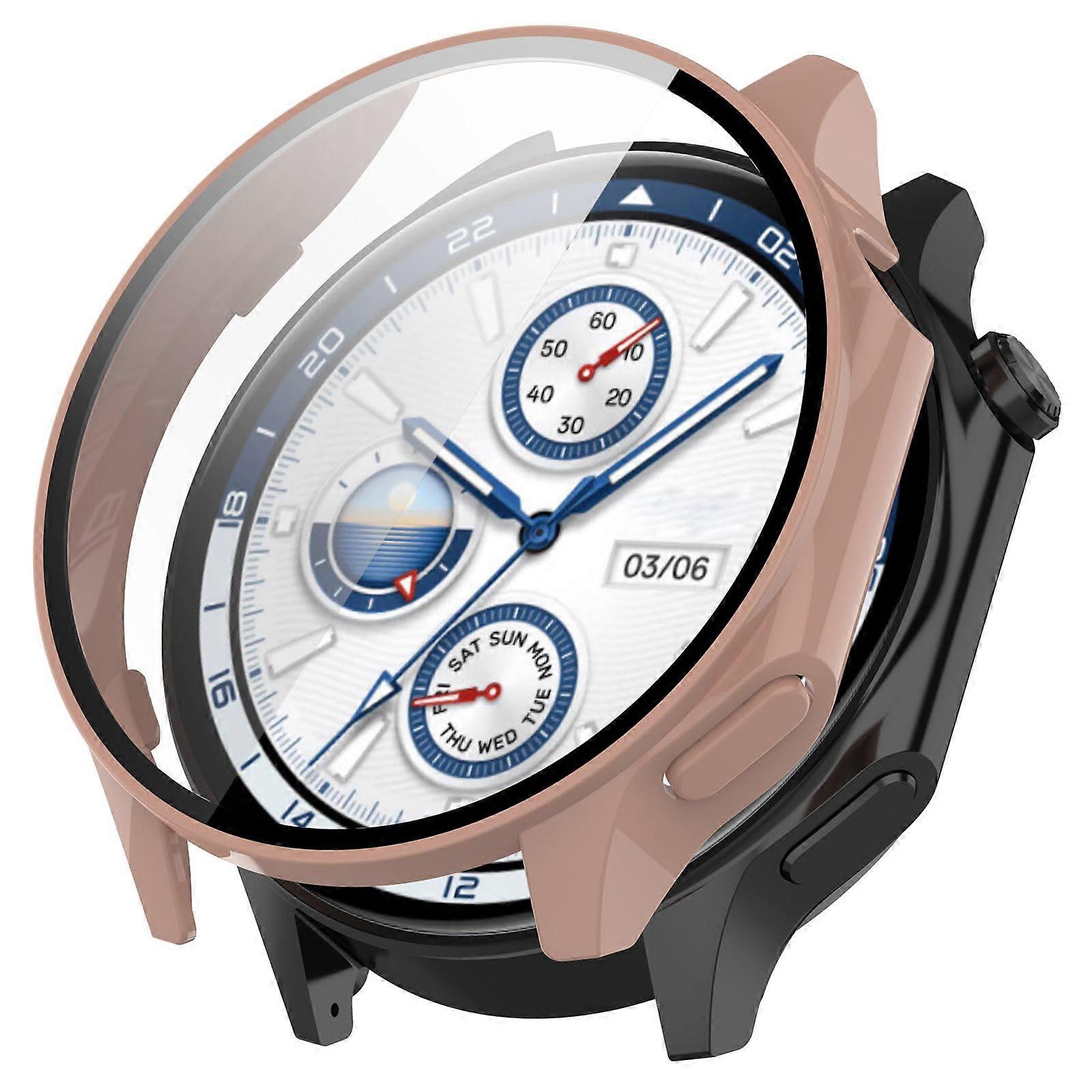 Pink 3D Full Coverage Tempered Glass Clear Touch Protection Screen Protector Case for OnePlus Watch 2