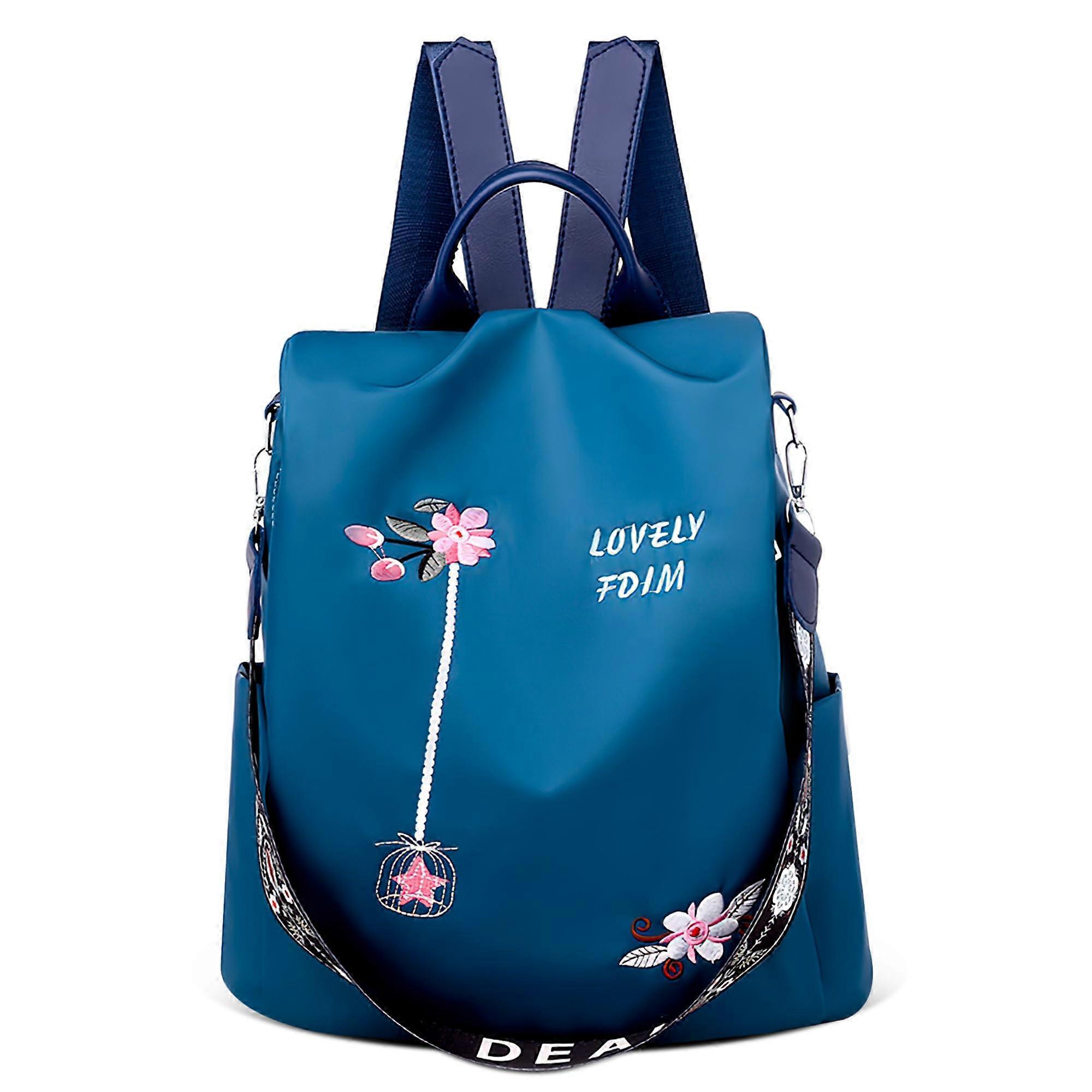 Women's AntiTheft Travel Backpack, Waterproof Lightweight Daypack with Spacious Compartment, Blue