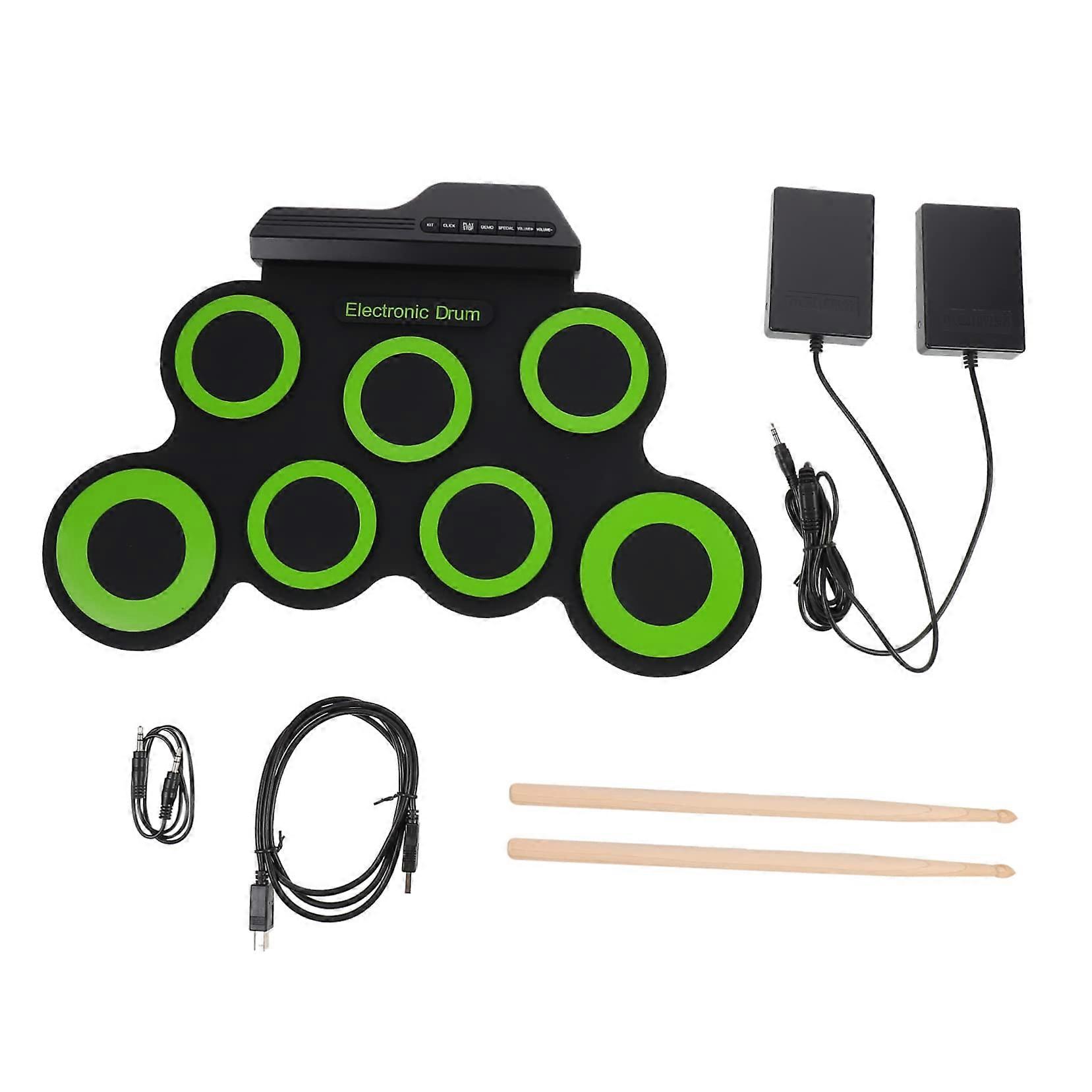 Electronic Drum Kit with Realistic Hihat Control, USB RollUp Design, Quiet Practice and Dual Output