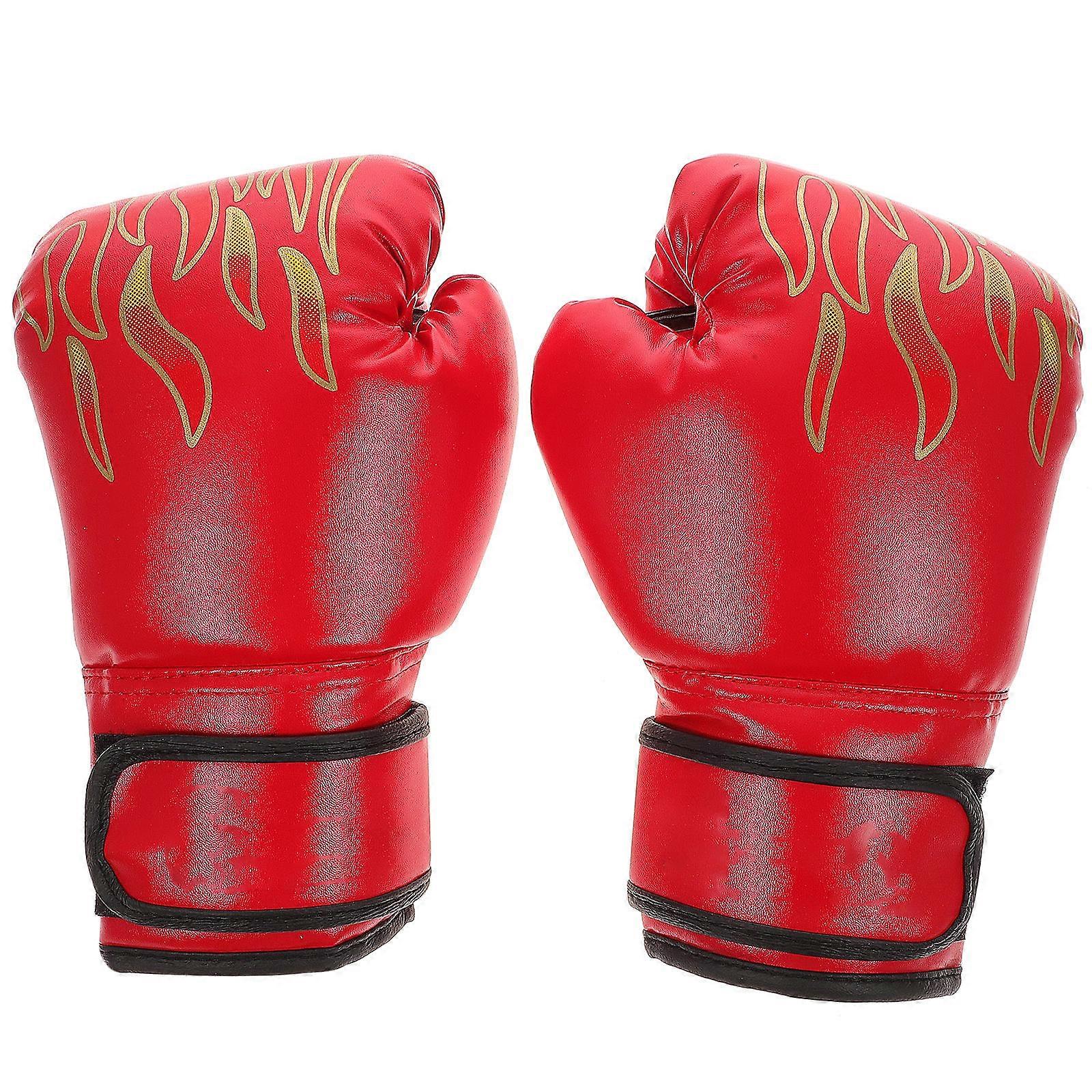 Boxing Gloves Breathable Protective Training Mitts for Children 1Pair Red