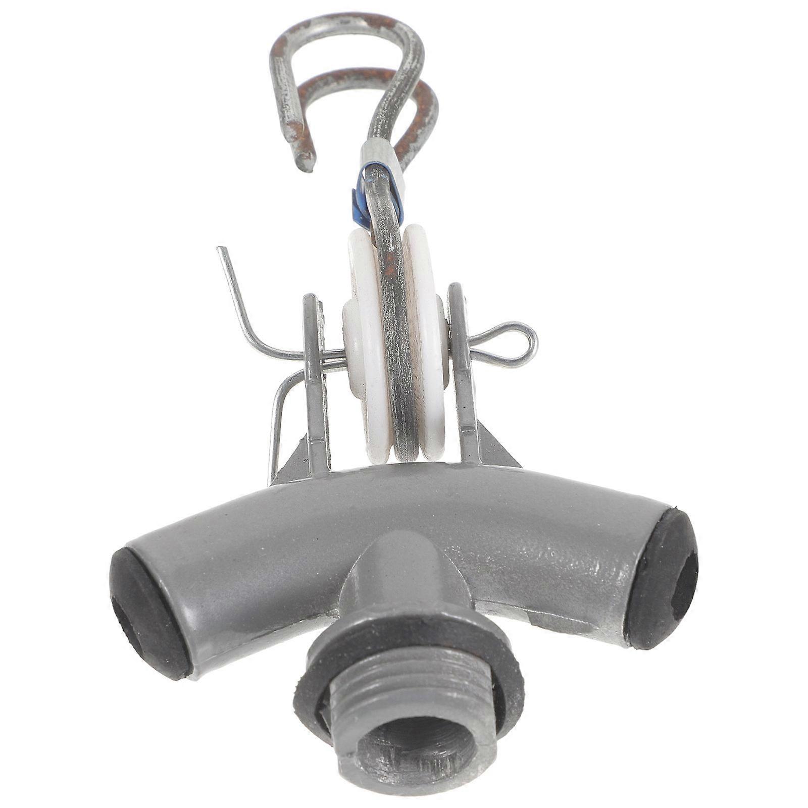 Silver Zinc Alloy Lamp Holder 3-Way E27 Light Socket with Hook