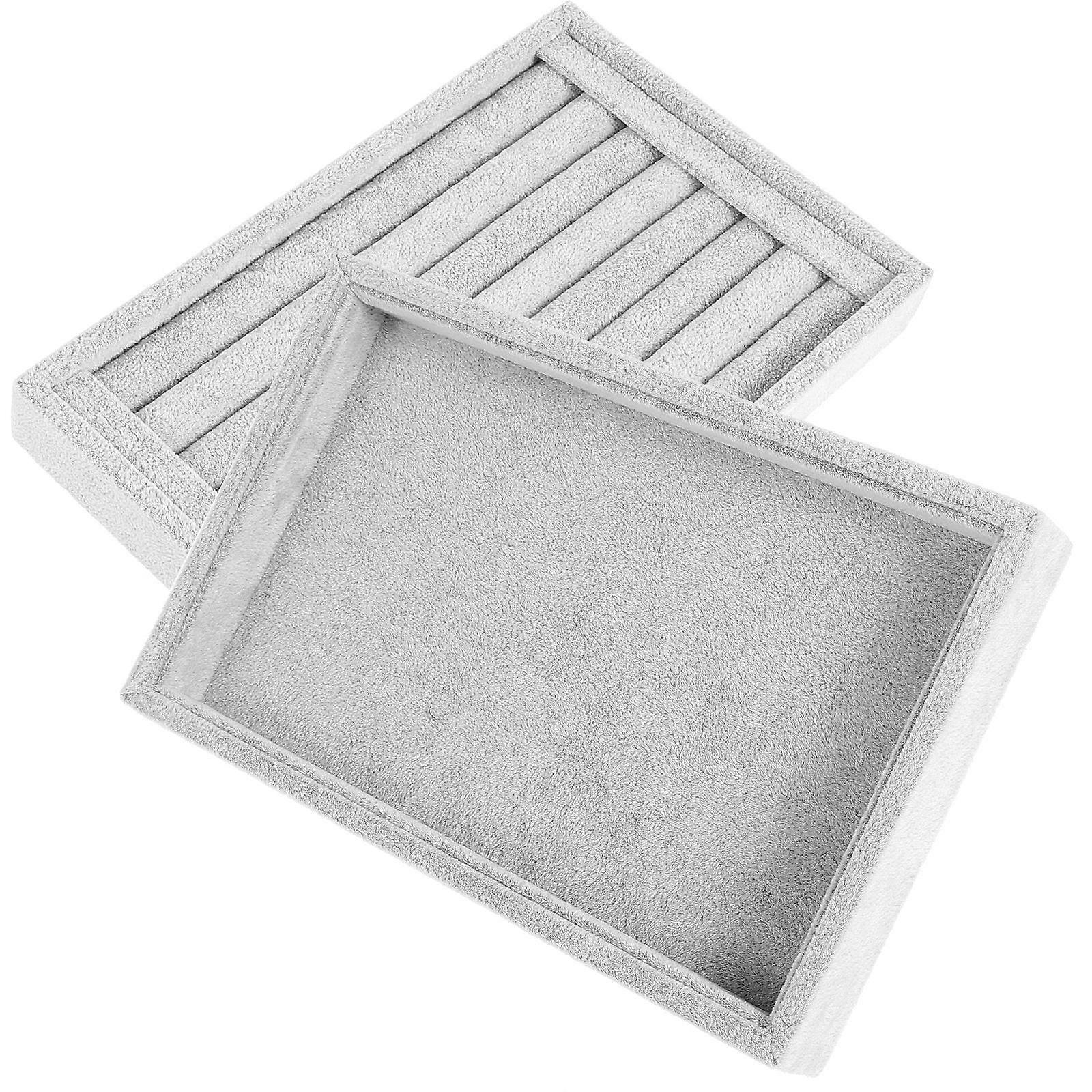 Ring Storage Organizer Tray with Ear Studs Holder 2Pcs for Display
