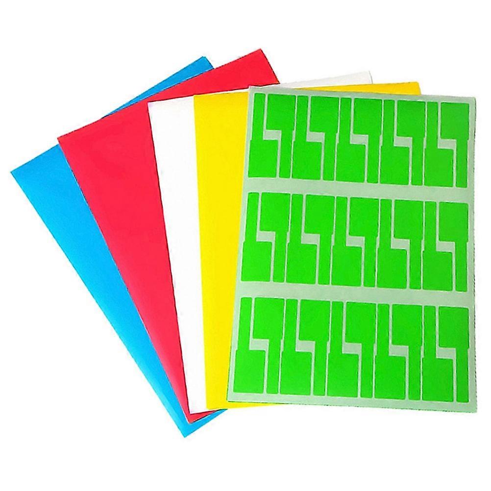 Network Cable Labels Stickers P Shape for Indoor Use 15 Sheets Multi-Color