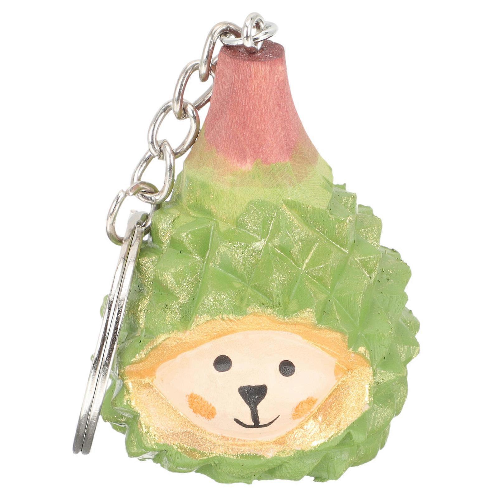 Creative Engraving Keychain Durian Shape for Keys Multi Wood Decoration 1Pack