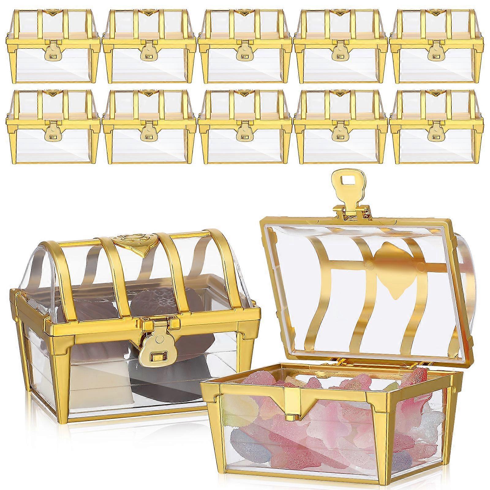 12pcs Wedding Candy Box Small Treasure Chest Chocolates Sweets Packaging Box