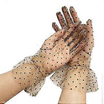 Gants courts en dentelle des années 1950 pour femmes, pour un mariage ou un thé.
