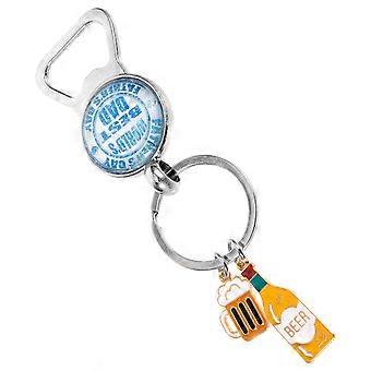 Schlüsselanhänger aus Aluminiumlegierung in Bierform, Vatertagsgeschenk, Mehrring, 1 Stück