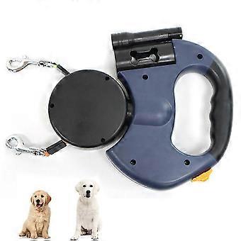 Reflective Retractable Dog Leash for Two Dogs, 360 Degree Tangle Free, Two Dogs Each Up to 33lbs and 10ft