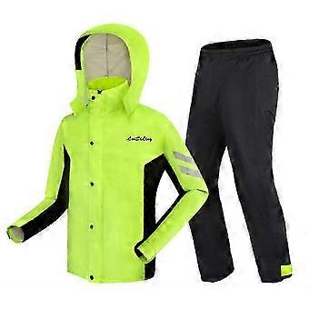 Ensemble imperméable et pantalon de cyclisme pour femmes et hommes, imperméable, léger, réfléchissant, coupe-vent, veste et pantalon avec masque, casquette et poches.