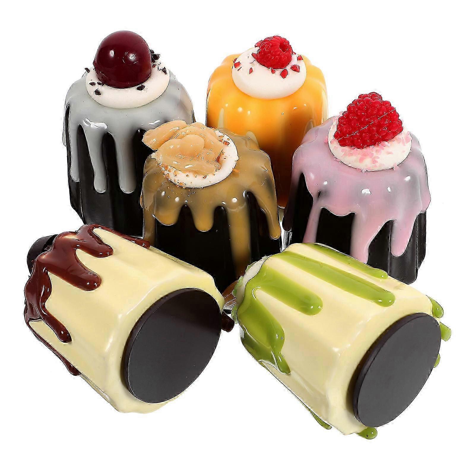 Artificial Cake Models, PVC, Assorted Color, 12 Pieces
