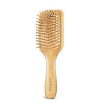 Escova de cabelo de bambu para crescimento capilar, desembaraçadora, escova de madeira com cerdas de bambu para massagear o couro cabeludo, escova de cabelo feminina com cabo pontiagudo.