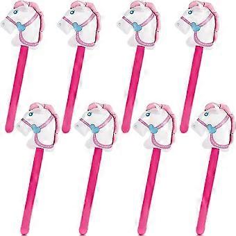 8 stk jumbo oppblåsbar pinne hest ballonger -37 tommers rosa pinne hest cowboy tema fest