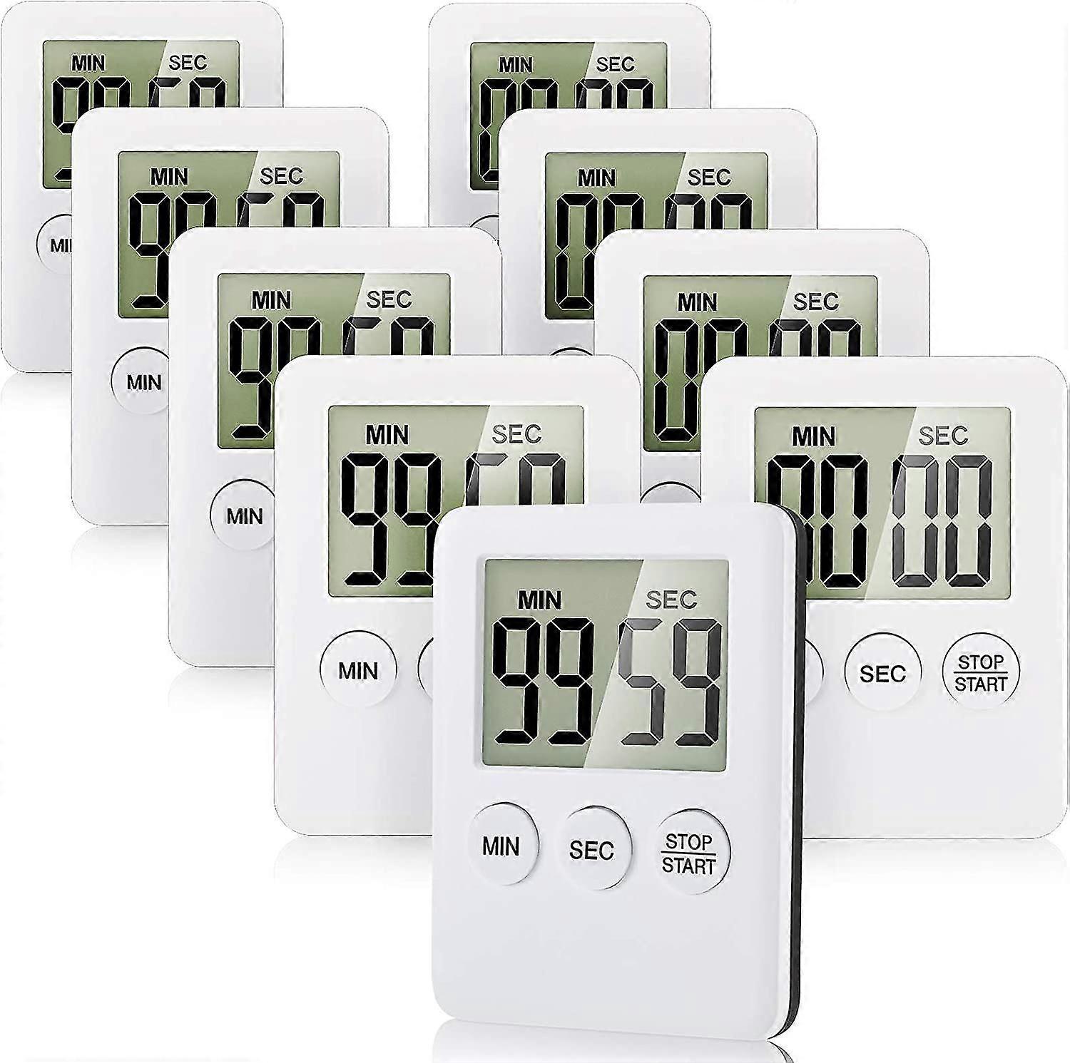 9 Pieces Digital Kitchen Timer With Alarm Countdown With Large Display