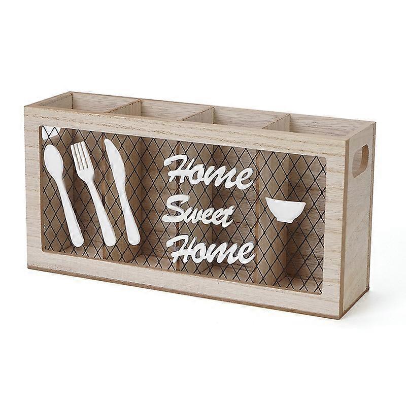 Kitchen Wooden Tableware Cutlery Storage Box