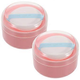 Baby Body Cosmetic Powder Puff Container with Puff for Storage Use 4Pcs Pink