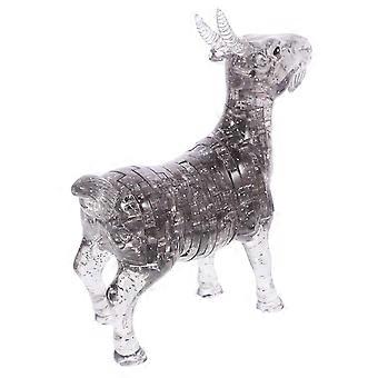 1Pc Fashion and Creative 3D Crystal Jigsaw Puzzle With Self - Installed Animal Goat (Grey)