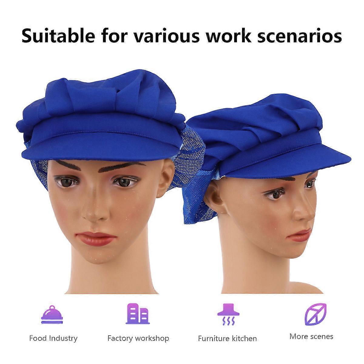 Chef Hat Breathable Protective Hat for Blue Mesh Working Cap