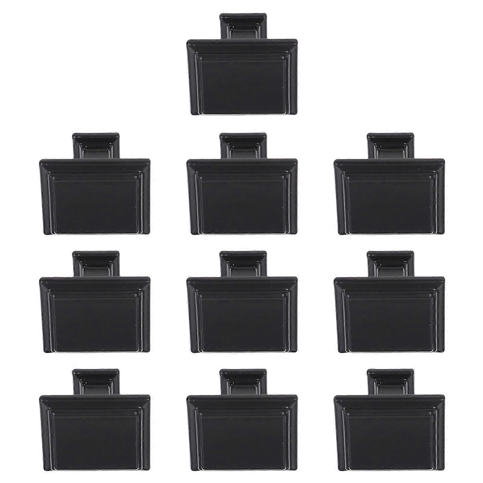 10pcs Square Knob Cupboard Wardrobe Door Knobs Black Drawer Pull Handles