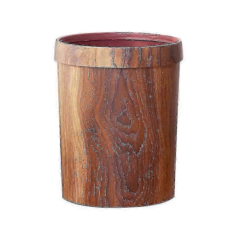 1pc Home Retro Waste Bin Creative Plastic Garbage Container Random Pattern Style