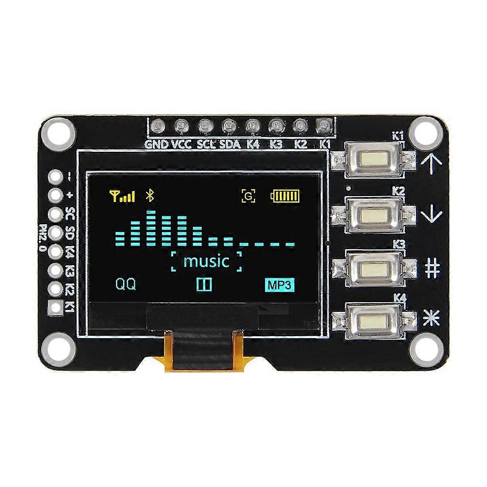 0.96 Inch OLED I2C IIC Display Module 128x64 with Matrix 4 Button Self-Luminous OLED Screen SSD1315 Blue/Yellow
