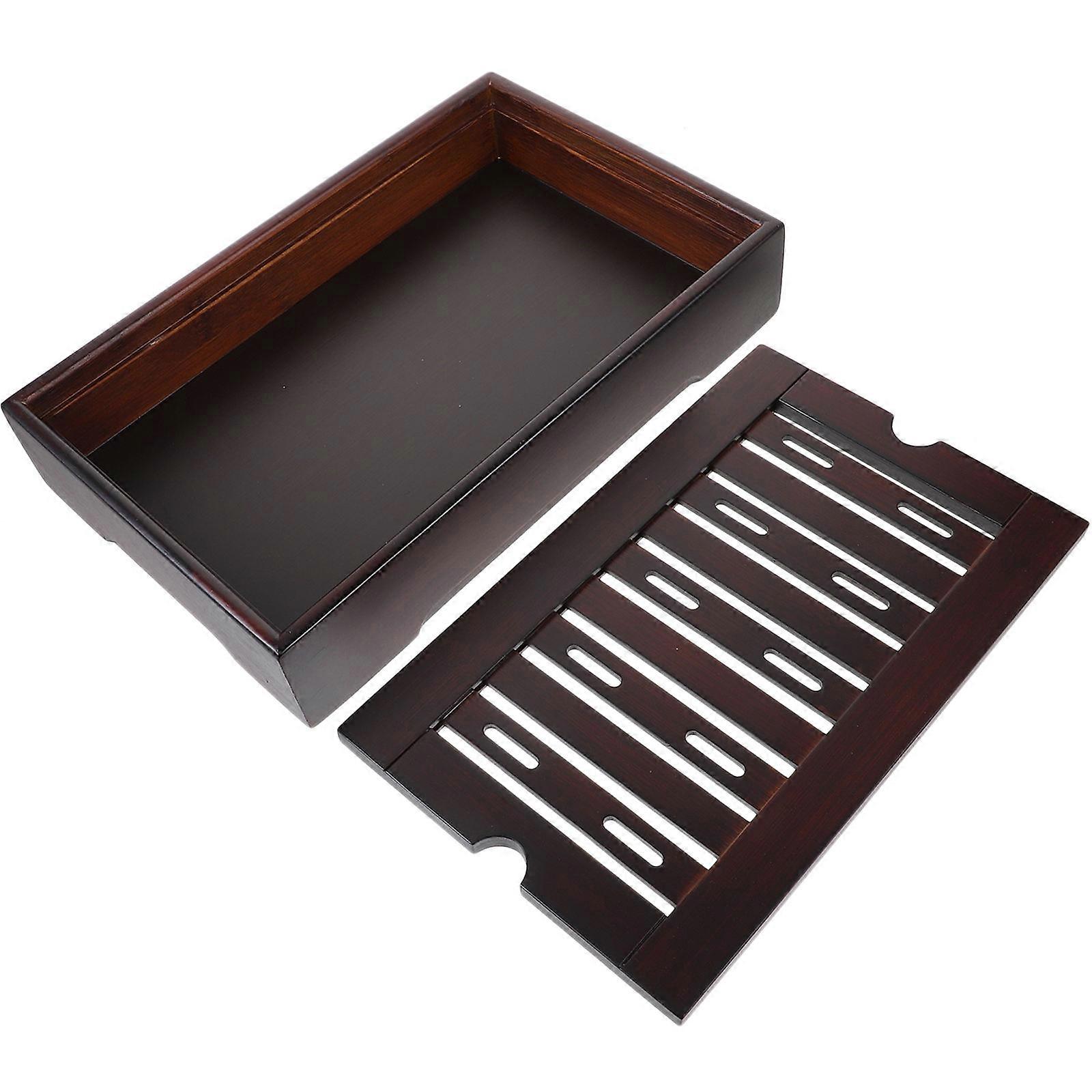 Bamboo Tea Tray Rectangular Wooden Tray for Serving 1Pcs Storage Type