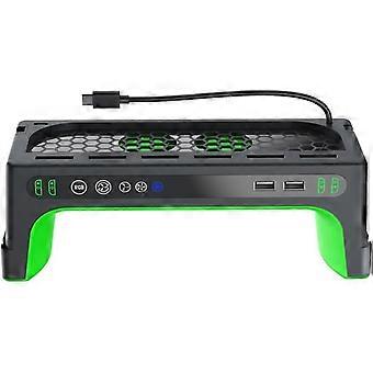 RUIYUE Cooling Fan Charge Dock for with RGB for lighting, 4-Port Controller Charging Station
