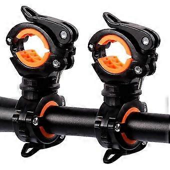 2 Pack Bike Flashlight Clamps Clip Torch Holder Headlight Mount Holder Lamp Holder Swivel Riding Accessories-njkh
