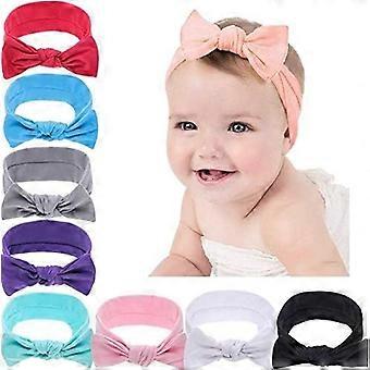 Sæt med 8 babypigehårbånd med kaninører, kawaii elastisk hårbånd til børn