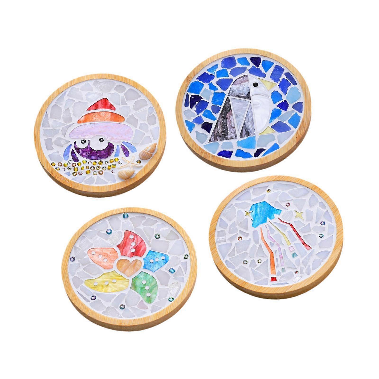 4Pcs DIY Coaster Kit Coasters Craft Set Decor Educational Coaster Making Kit