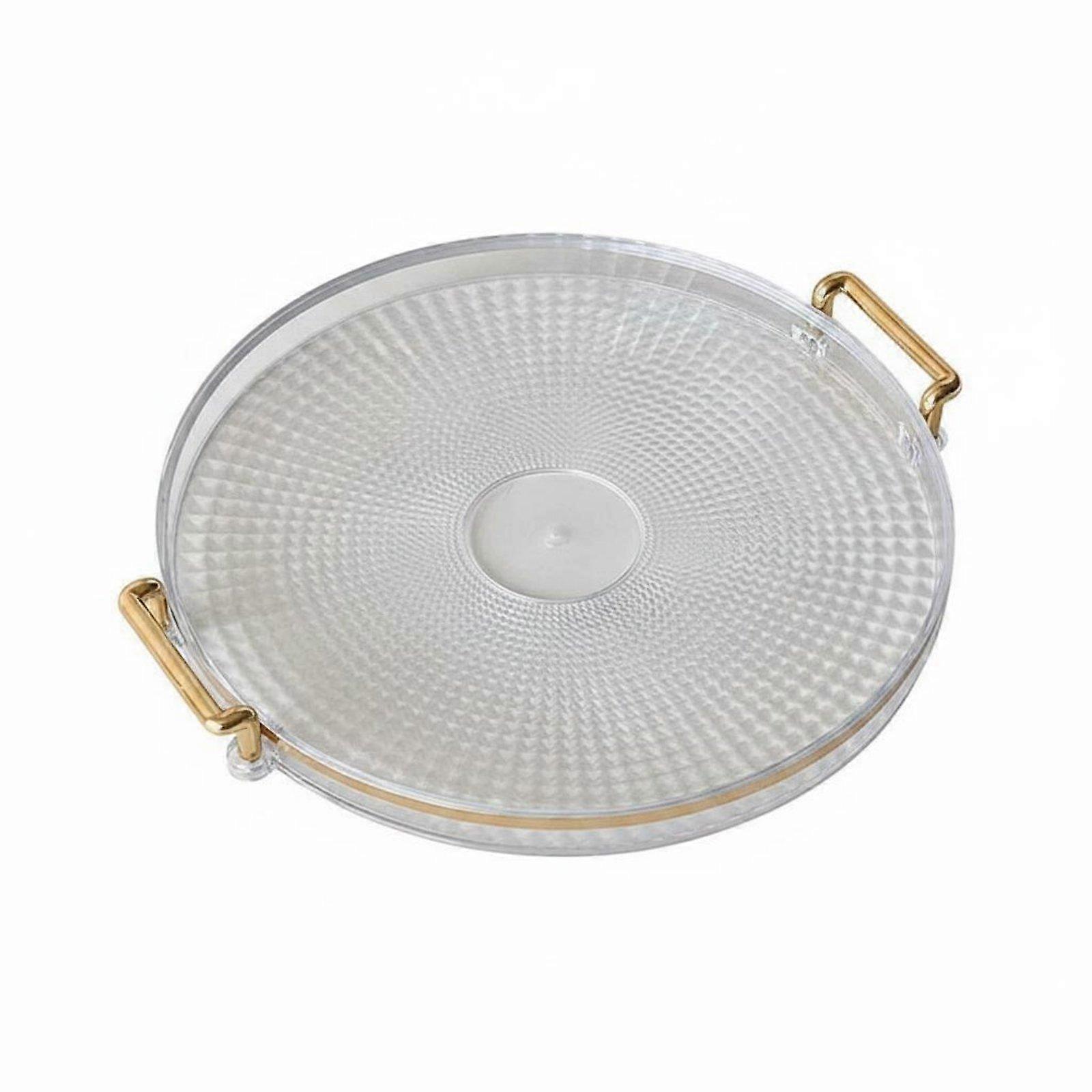 Round Serving Tray with Handles Light Elegant Design Decorative Tray Versatile