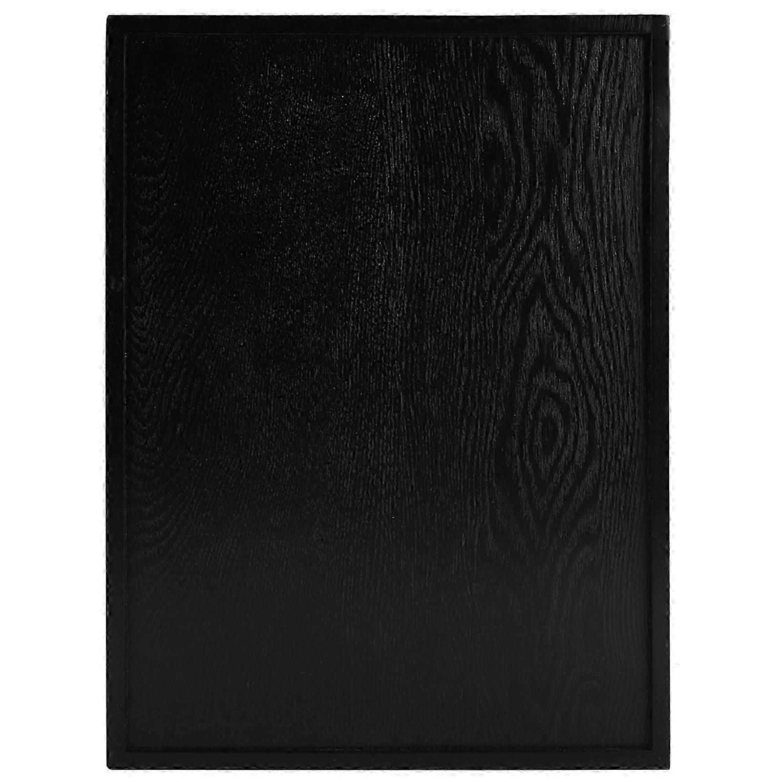 Solid Wood Serving Tray 40x30 cm Black Rectangle Tea Coffee